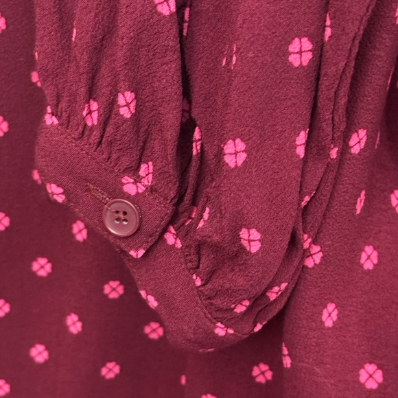 Kate Spade New York Magenta Pink Double Tie Front Blouse Top Size Small - Picture 3 of 5